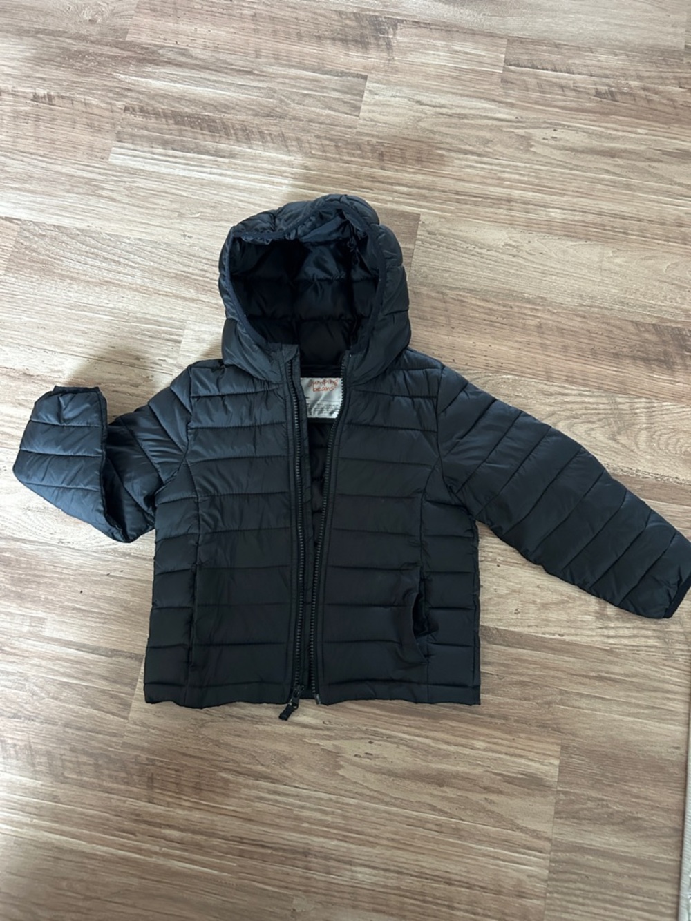 jumping beans Black Hooded Puffer Jacket for Kids